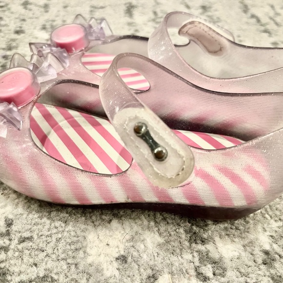 Clear sparkle Bubblegum Mini Melissa shoes size 8 - Picture 6 of 7